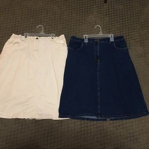 2 Blair Skirts 1 Denim 1 Twill size 16 EUC